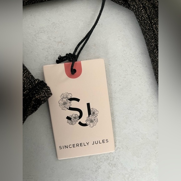 NWT Sincerely Jules/ Metallic glitter/ Bodysuit/ Long sleeve/ Size US S - Picture 7 of 15